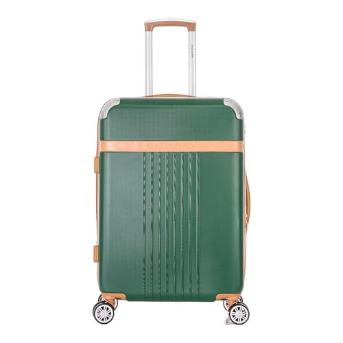 Mala de Viagem Médiaa de Despacho 23kg Rígida ABS 4 rodas duplas 360º e trava de segredo numérico TSA, divisória interna com zíper e elastico de fixação e expansor, Santino, Verde BandeiraABGV182M24