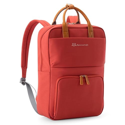 Mochila Bolsa Adamantiun Versa Vermelho Notebook 15 Polegadas Alça Superior Feminina Masculina Escolar Viagem Material Reciclado
