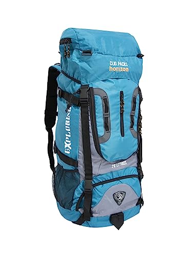 MOCHILA TRILHA 75L CAMPING ESPORTE ESCOTEIROS ACAMPAMENTO REFORÇADA (Azul)