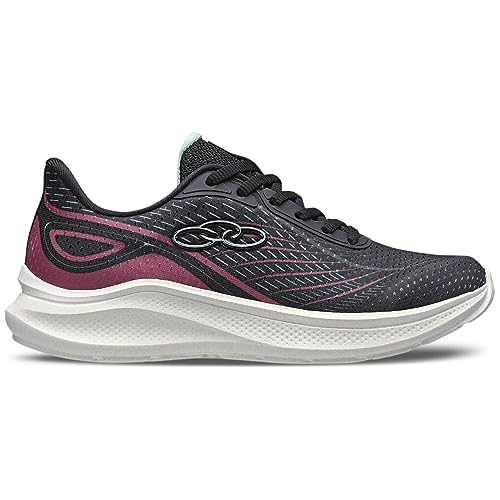 Tênis Olympikus LUNA 2 Feminino, Preto/Hibisco, 38