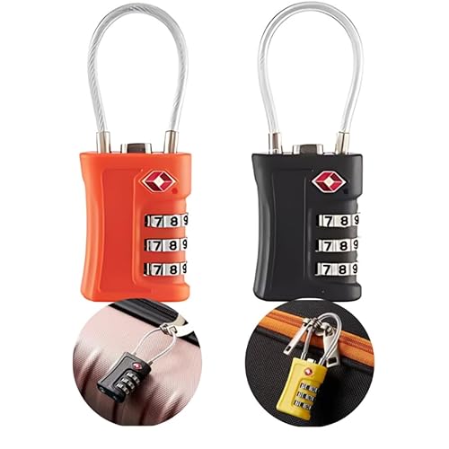 Cadeado Cabo Aço Senha Mala Viagem Aeroporto Mochila Armario Academia (Laranja)
