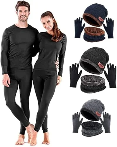 Kit Frio Conjunto Termico Pelinho Elasticidade Segunda Pele Unissex com touca luva e cachecol (G)