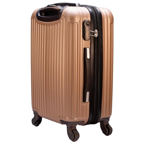 Mala de Viagem de Bordo Abs 10kg Expansiva ANAC 360 Graus com Senha (Caqui)