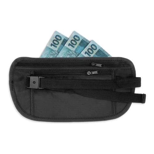 Pochete doleira Porta dinheiro Preto-cinto elástico