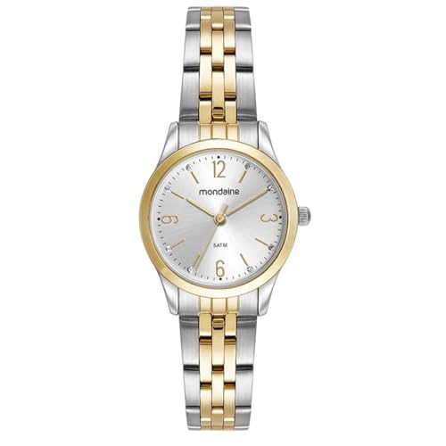 Relógio Mondaine Feminino Analógico 32720LPMKBE3 Bicolor C/semi-joia Colar e brincos