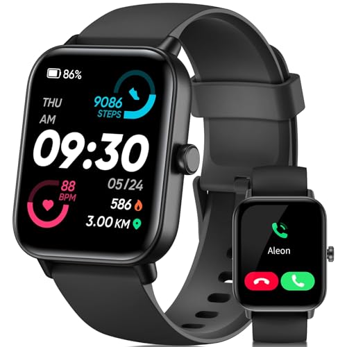 Relogio Smartwatch com Chamada Bluetooth,Alexa Built-in,1.8 "DIY Dial Fitness Tracker com Frequência Cardíacaoxigênio no sangue Sleep Monitor 100 Modos Esportivos IP68 Impermeável para Android iOS
