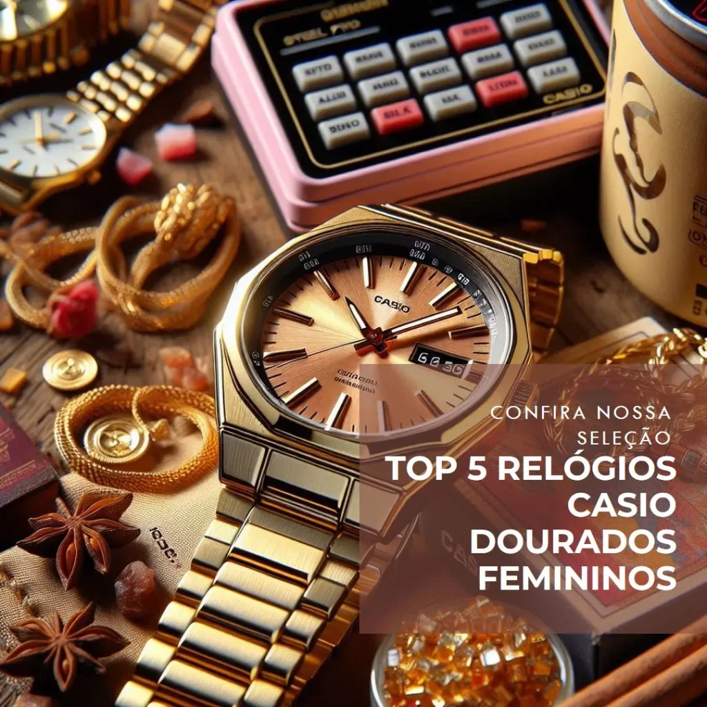 Top Cinco relogio Casio dourado feminino