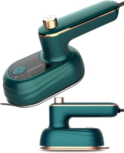 LucZeng Mini Ferro de Passar à Vapor Steamer, Mini ferro elétrico portátil de vestuário, Vapor de ferro portátil 180 Degrees rotativo, Dobrável para viagens e uso doméstico