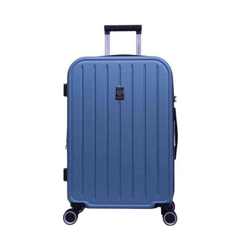 Mala de Viagem Grande de Despacho 30 kg Rígida ABS com 4 rodas duplas 360º e trava de segredo numérico TSA, divisória interna com zíper e elastico de fixação e expansor, Santino, Azul CllaroASDV222G12