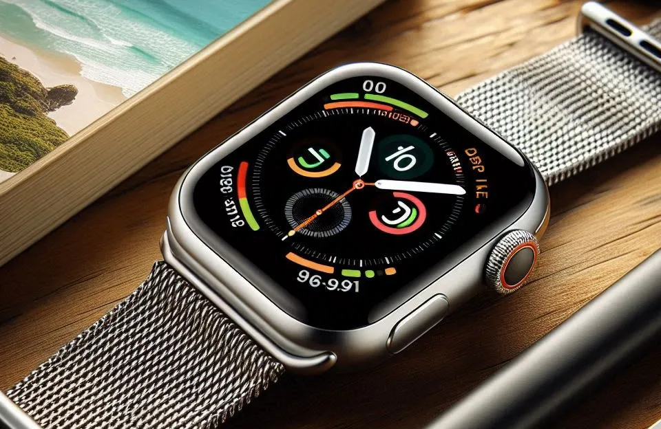 Apple Watch Series 7 (GPS + Cellular), Caixa em Aço Inoxidável com Pulseira Milanese