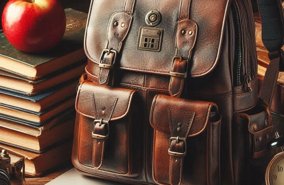 Mochila Executiva de Couro PU Leve Vintage e Impermeável para Notebook