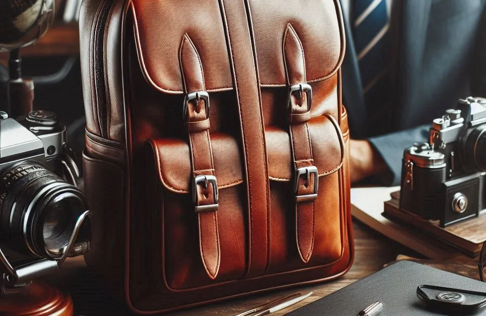 Samsonite Mochila Clássica de Couro para Profissionais