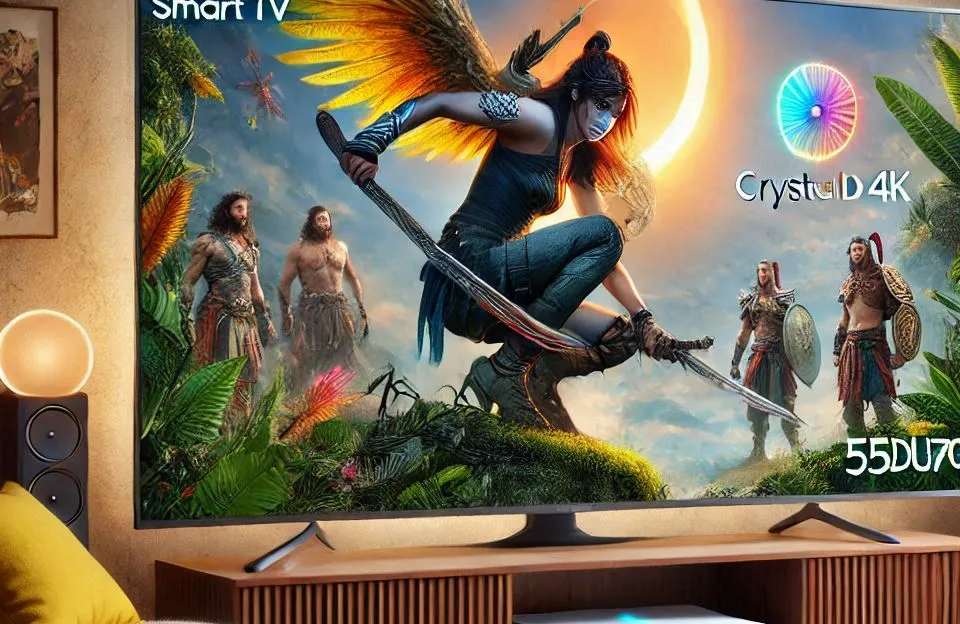 Samsung Smart TV 55" UHD 4K 55DU7700 com Crystal 4K e Gaming Hub