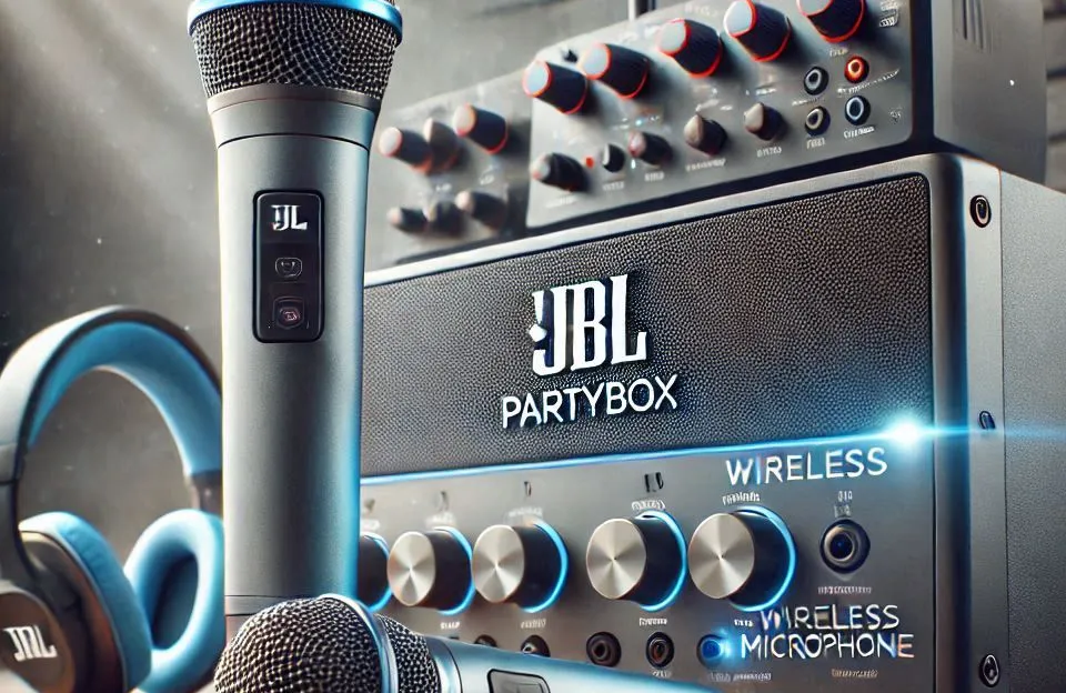 JBL Microfone Sem Fio PartyBox – Som Nítido e Conexão Estável