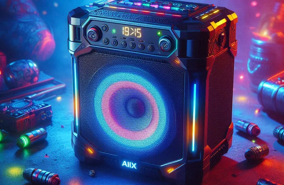 Caixa de Som Party Box Aiwa Bluetooth com Luzes Multicores