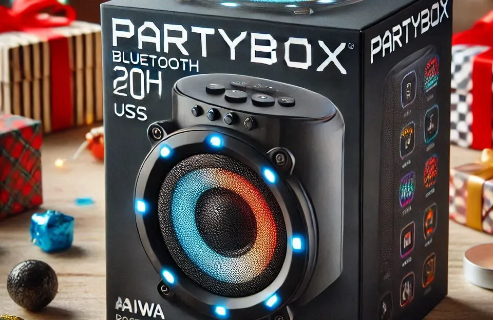 Caixa de Som PartyBox AIWA PB-06 Bluetooth 20H RGB USB TWS Preto