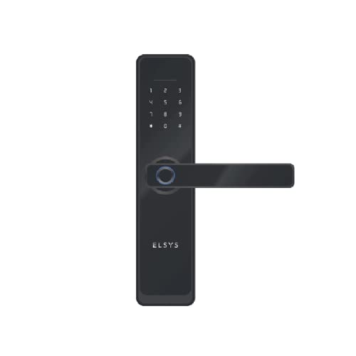 Fechadura Digital de Embutir Wi-Fi com Biometria, Elsys, ESF-DE4000B, Preta - Abertura via Biometria, Senha Numérica e Aplicativo