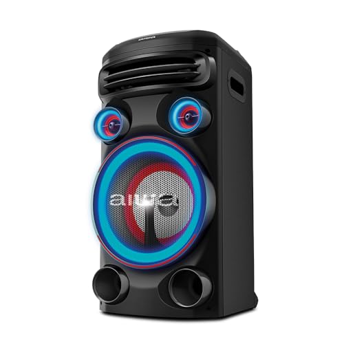 Torre de Som AIWA T1W-01B 1500W 1Woofer10" BT RGB USB FM DJ TORRE DE SOM AWS-T1W-01 BIVOLT BLUETOOTH