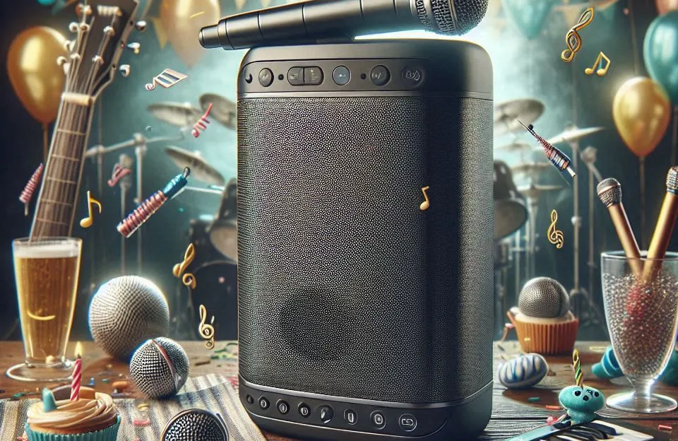 JYX Caixa de Som Bluetooth com Microfones para Festas