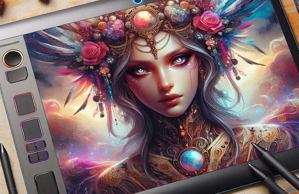 Mesa Digitalizadora Huion Kamvas GS1331-K 13" - TELA FULL HD, 8 Botões