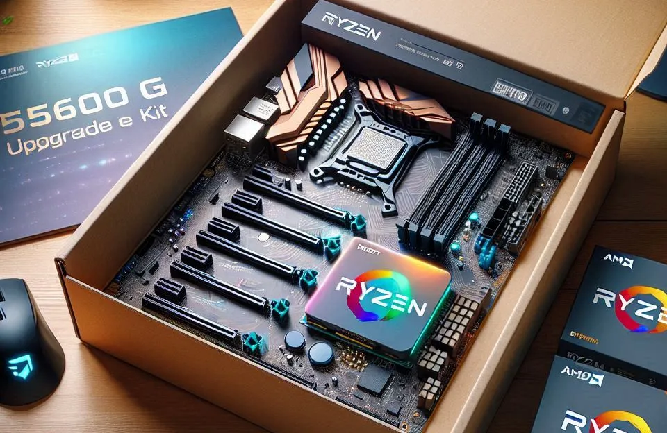 Kit Upgrade AMD Ryzen 5 5600G com Placa-Mãe B550M e 8GB RAM