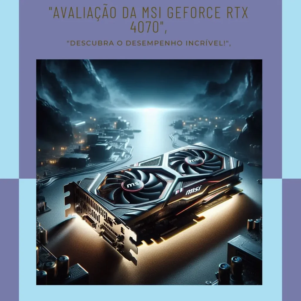 MSI Placa gráfica GeForce RTX 4070 Ventus 3X E1 12G OC: Desempenho e Tecnologia de Ponta