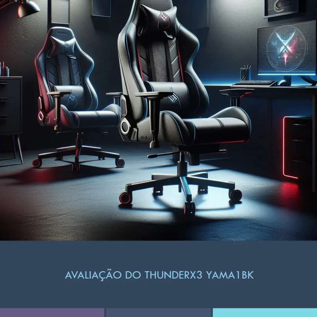 ThunderX3 Cadeira Ergonômica YAMA1BK: Conforto e Design para Longas Sessões