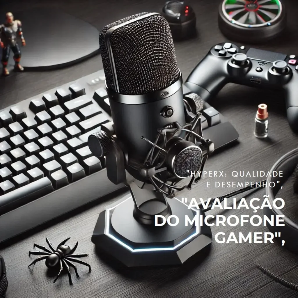 Microfone Gamer HyperX QuadCast S com Antivibração e LED RGB