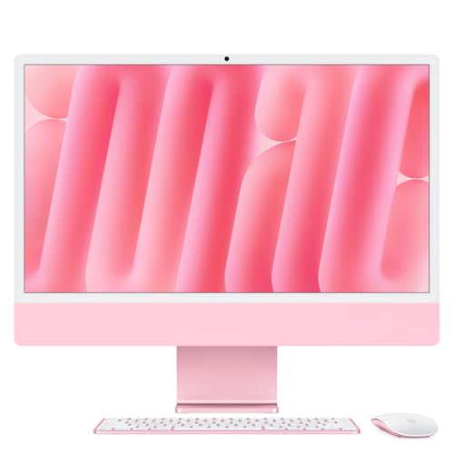 Apple 2024 iMac (de 24 polegadas, Chip M4 da Apple com CPU de 8 núcleos e GPU de 8 núcleos, 16GB Memória unificada, de 256 GB) - rosa
