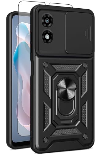 Capa para Motorola Moto G-Play 2024: com protetor de tela, capa deslizante para câmera e suporte multiângulo para capa de celular Moto g-Play 2024 4G