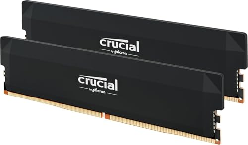 Crucial Kit Pro DDR5 RAM 32GB (2x16GB) 6000MHz CL36, Overclocking Desktop Gaming Memory, Intel XMP 3.0 e AMD Expo Compatível - Preto CP2K16G60C36U5B