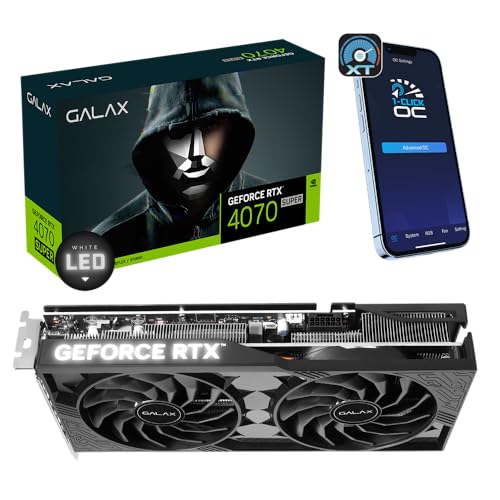 Galax, Placa de Vídeo 4070 SUPER 1-Click OC 2X GALAX GeForce, 12 GB GDDR6X, DLSS 3, Ray Tracing - 47SOM7MD9PSU