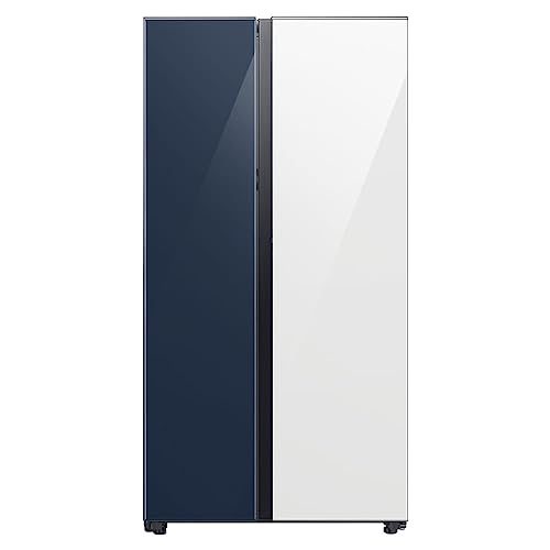 Geladeira Samsung Bespoke Side by Side com Porta de Abertura Automática 590L Cor Clean Navy e Clean White 127V