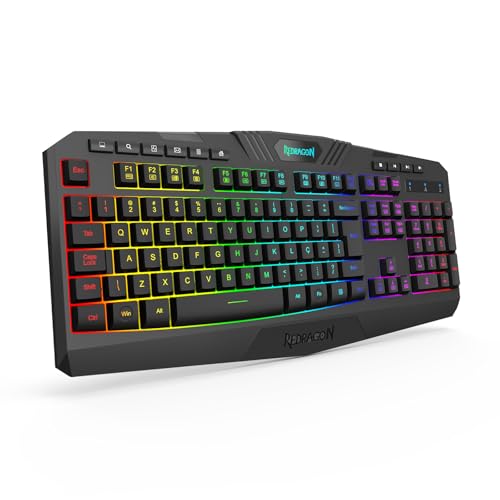 Teclado Gamer Redragon Harpe, Membrana, RGB, ABNT2, Wireless - K503-KS - Preto