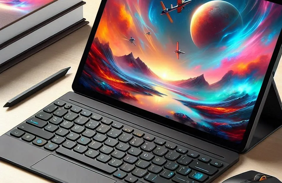 10,36 Polegadas Tablet com Caso, Teclado e Mouse - Android 12, 8GB + 256GB, Câmera 5MP + 13MP, Bateria 6500mAh