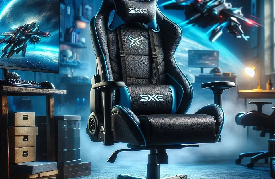 Cadeira Xtreme Gamers Supra Giratória Reclinável Altura Ajustável Preta e Azul: Conforto e Design para Gamers