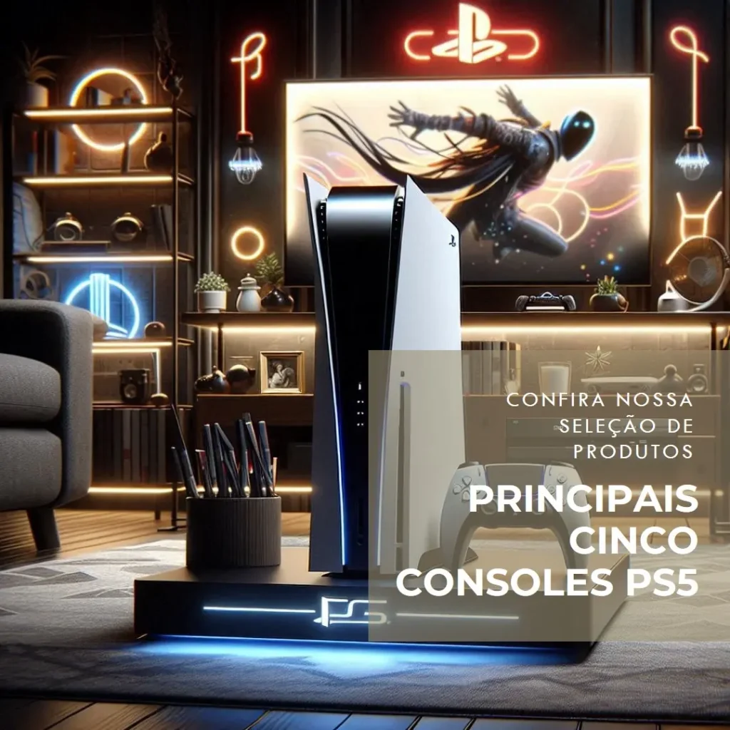 Principais Cinco  console PS5 slim com unidade de disco