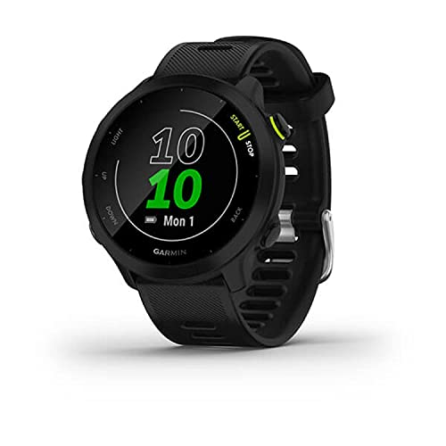 Garmin Forerunner 55, relógio de corrida GPS com exercícios diários sugeridos, até 2 semanas de vida útil da bateria, preto - 010-02562-00