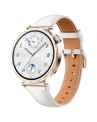 SmartWatch HUAWEI GT 5 42mm, Tela AMOLED, GPS, Compatível com iOS e Android Couro Branco