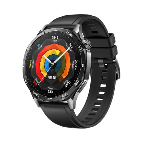 SmartWatch HUAWEI GT 5 46mm, Tela AMOLED, GPS, Compatível com iOS e Android Preto