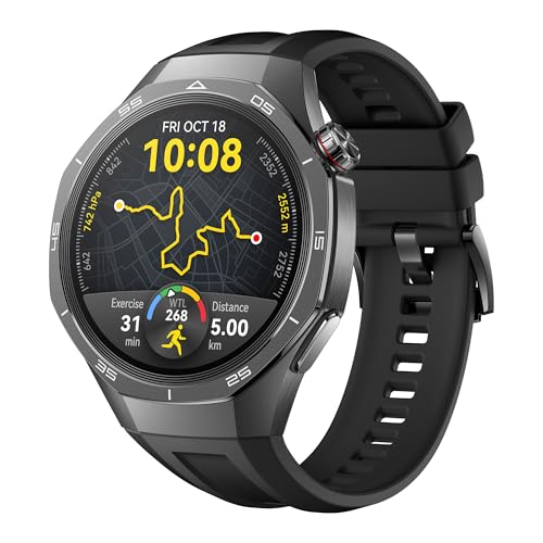 SmartWatch HUAWEI GT 5 PRO 46mm, Tela AMOLED, GPS, Compatível com iOS e Android Preto