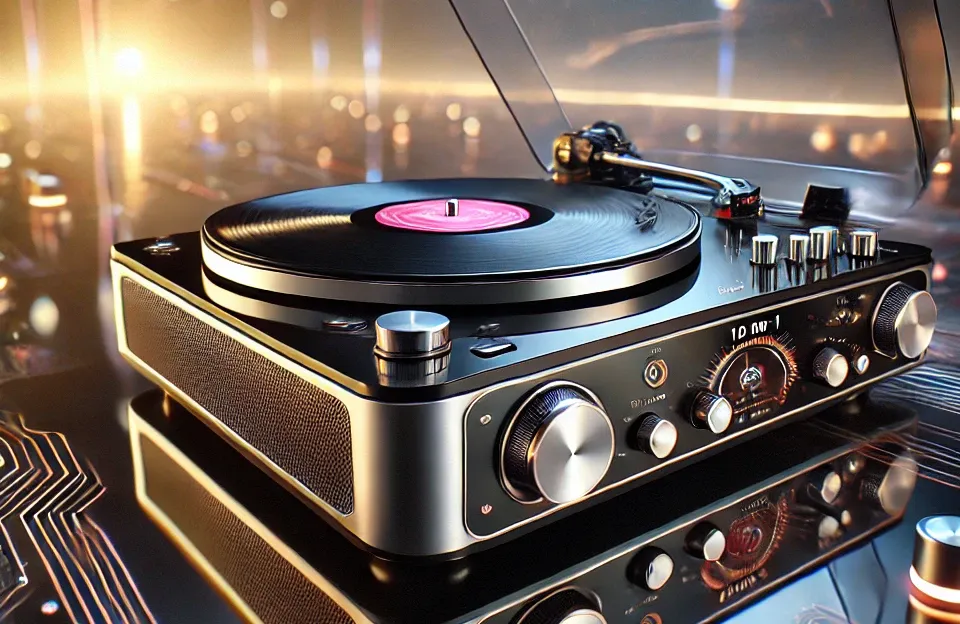 VEDO Toca-Discos 10 em 1 com Bluetooth e Conversor MP3