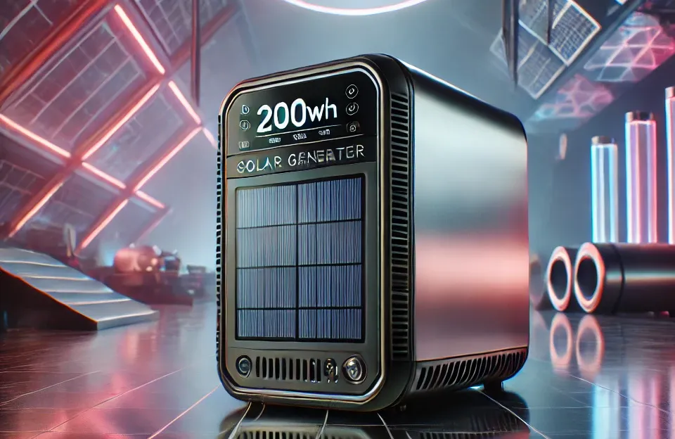 Gerador de Energia Solar Portátil com 200Wh e Pico de 320W