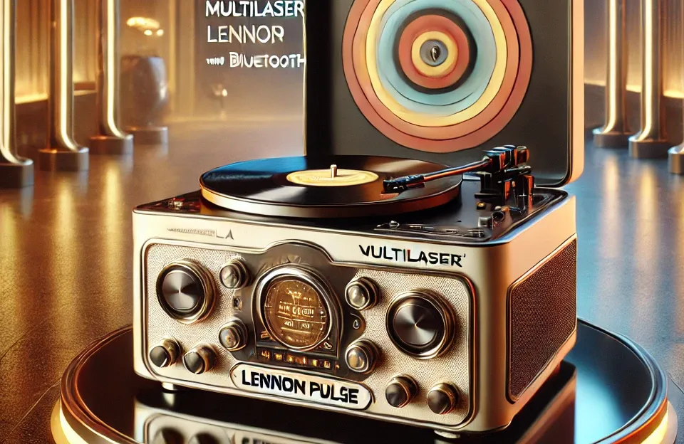 Multilaser Vitrola Lennon Pulse com Bluetooth e Design Vintage