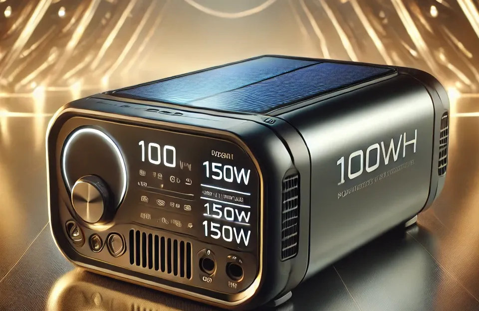 Gerador de Energia Solar Portátil 100Wh com Pico de 150W