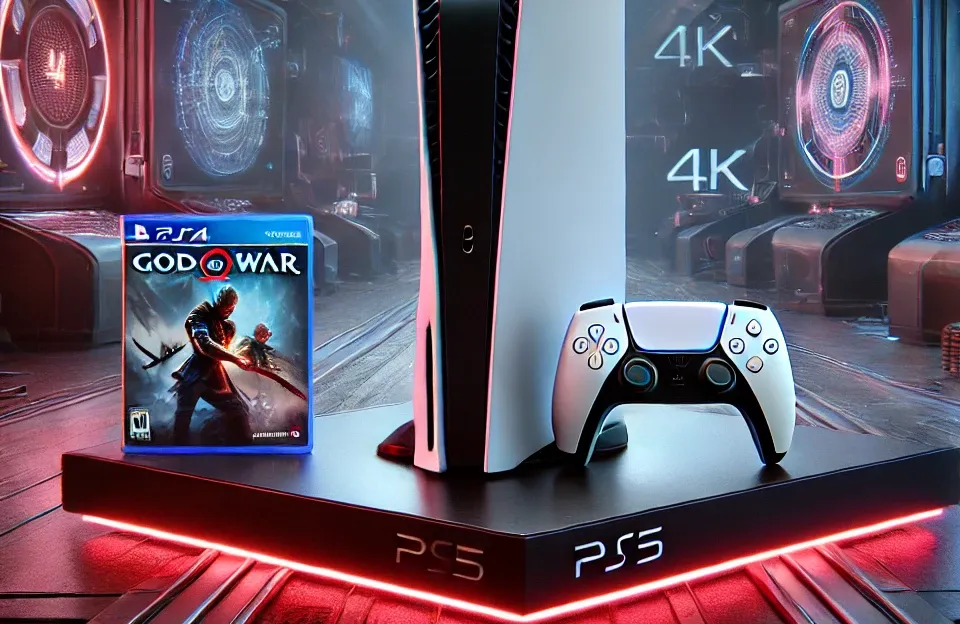 PlayStation 5 com God of War Ragnarok e Blu-ray 4K