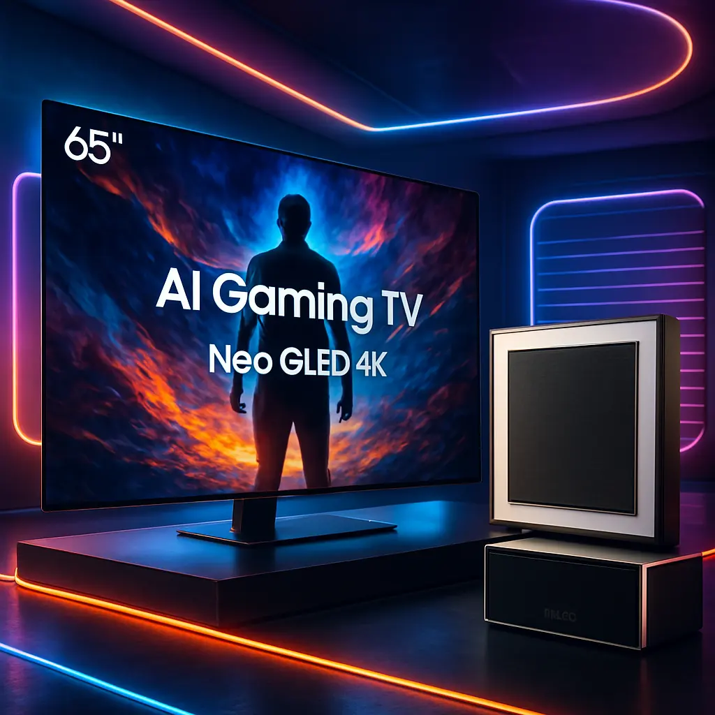 Samsung AI Gaming TV 65" Neo QLED 4K 65QN90D: Visual Incrível e Som Imersivo com Music Frame