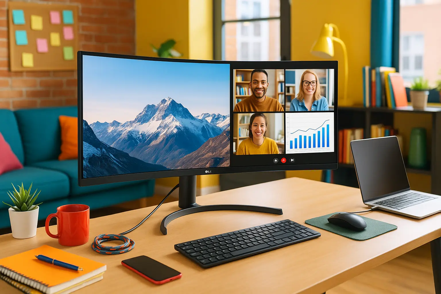 LG 34WR55QK-B: Monitor UltraWide Curvo com HDR10 e USB-C