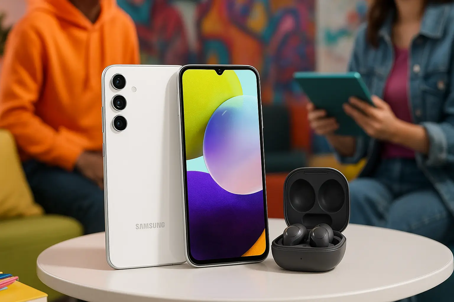Samsung A36 5G (128GB) - Branco + Galaxy Buds FE - Grafite