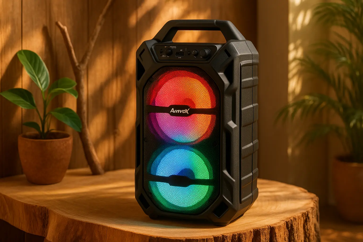 Caixa de Som Amplificada Amvox ACA 2201 Pesadão II LED BT 2200W: Potência e Conectividade para Todos os Momentos